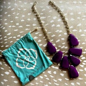 Kendra Scott Harlie Silver Statement Necklace in Purple NWOT